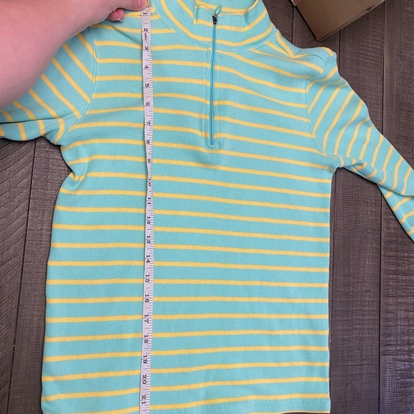 L.L. Bean quarter zip up striped sweater - Picture 8 of 9